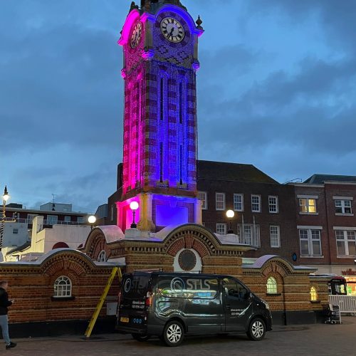 Purple Epsom Clock Tower